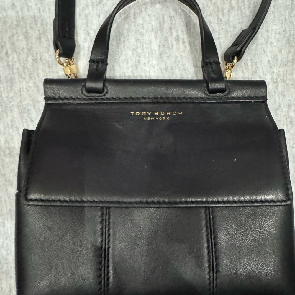 Tory Burch Black Mini Bag with Gold Hardware